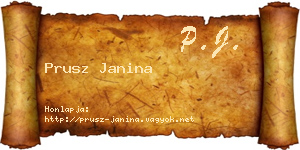 Prusz Janina névjegykártya